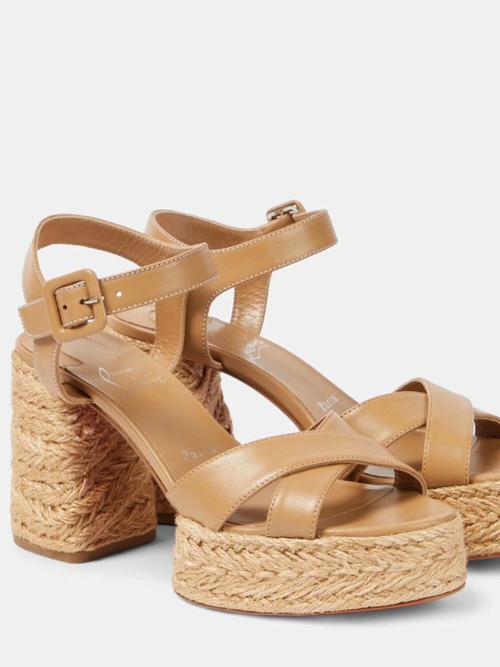 Christian Louboutin CALAKALA 70 Platform Espadrille Sandals Heels Shoes